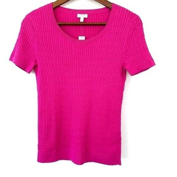 Talbots baby cable knit sweater, scoop neckline & short sleeves, ๐ฏ cotton - Picture 2 of 8